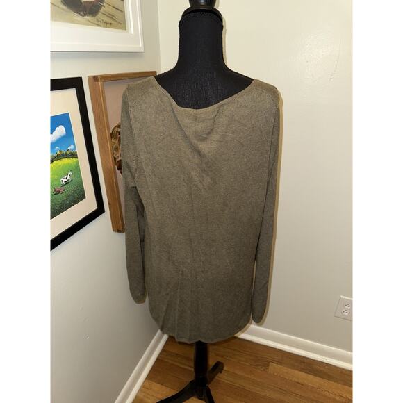 Eileen Fisher Women’s Brown Knit Long Sleeve Henley Sweater Relaxed Granola XL - Picture 5 of 5